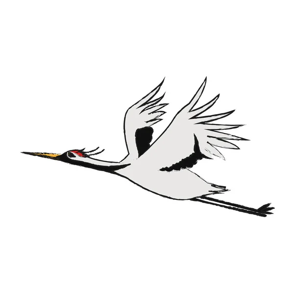 Isolato disegno uccello porcellana — Vettoriale Stock
