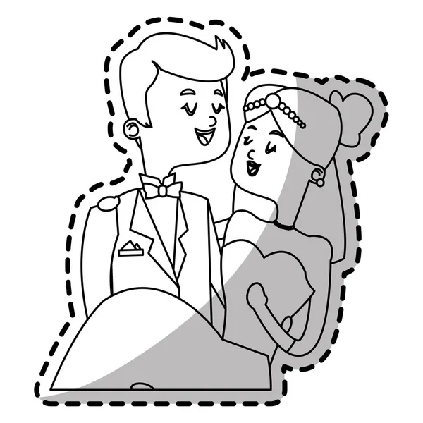 Conception isolée mariée et marié — Image vectorielle