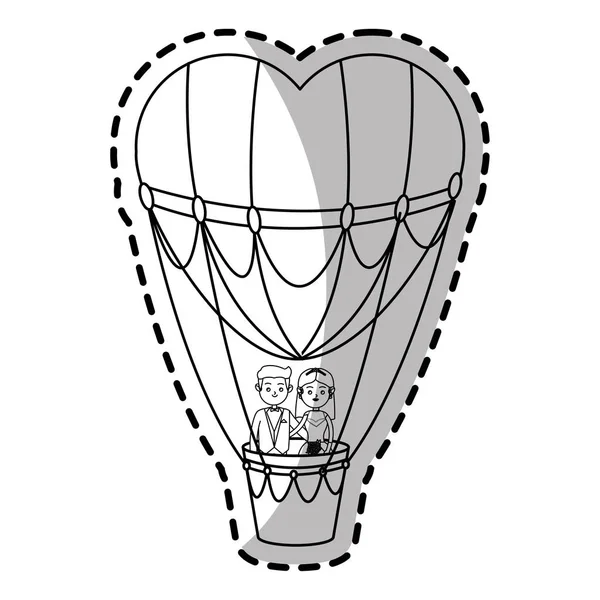 Ballon à air chaud et conception cardiaque — Image vectorielle