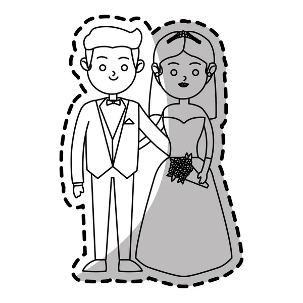 Diseño aislado de novia y novio — Vector de stock