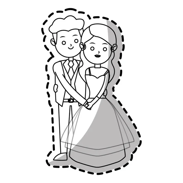 Diseño aislado de novia y novio — Archivo Imágenes Vectoriales