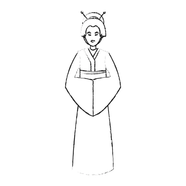 Diseño de mujer de china aislada — Archivo Imágenes Vectoriales