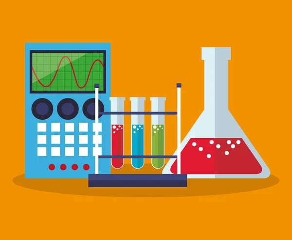 多彩的计算器和实验室设计 — 图库矢量图片