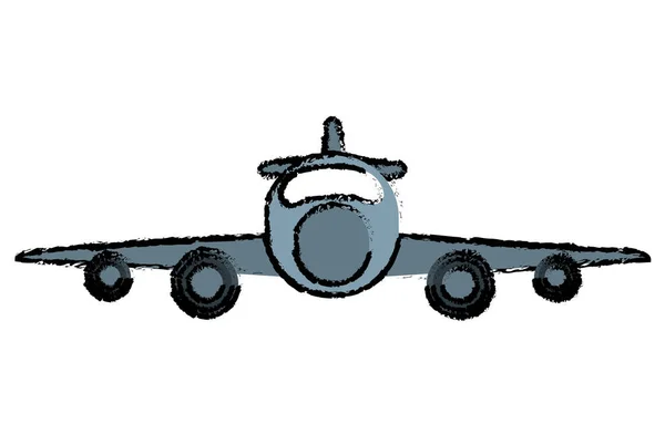 Dibujo avión jet transporte privado vista frontal — Vector de stock