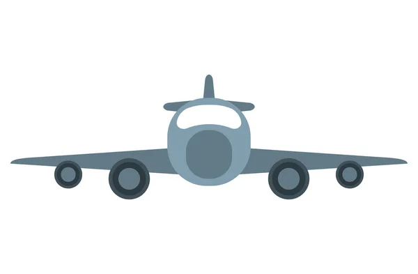 Avión jet transporte privado vista frontal — Vector de stock