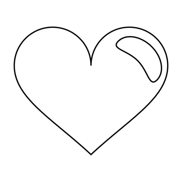 Srdce lásky Romantický symbol osnovy — Stockový vektor