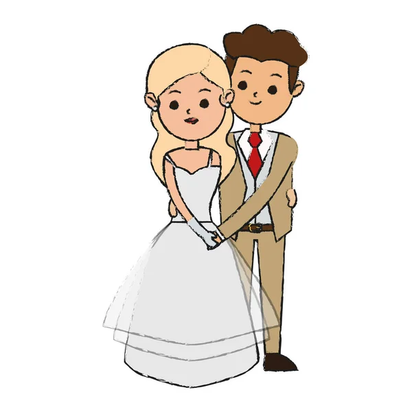 Isolated Bride and groom design — Stock Vector