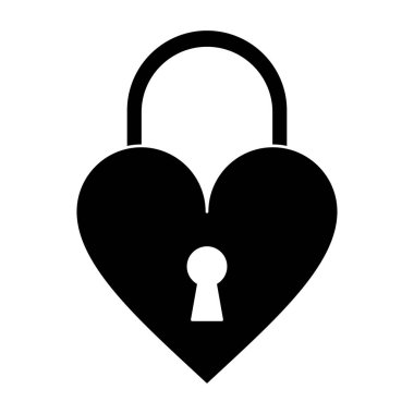 sevilen kalp şeklinde siluet asma kilit