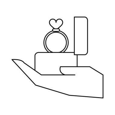 elini tut nişan yüzüğü kalp anahat kutusuyla