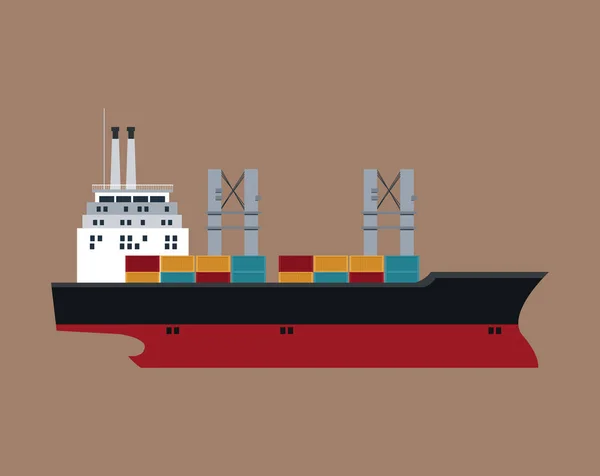 Transporte marítimo de contentores de carga —  Vetores de Stock