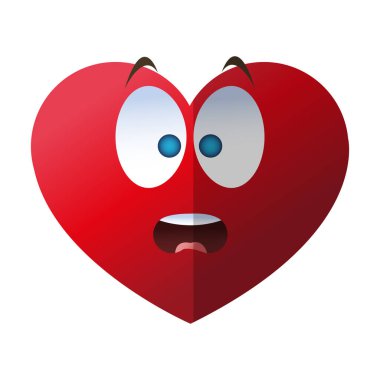 İzole kalp karikatür tasarım
