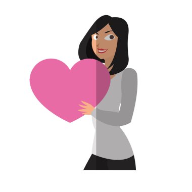 İzole kalp hediye ve kadın tasarımı