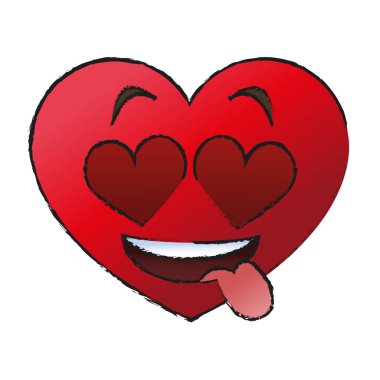 İzole kalp karikatür tasarım