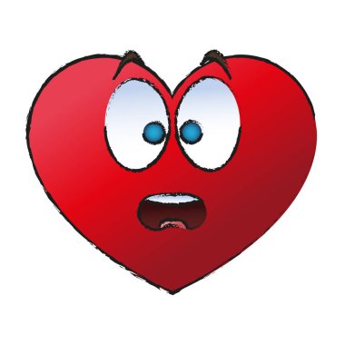 İzole kalp karikatür tasarım