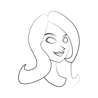 İzole kadın karikatür tasarım