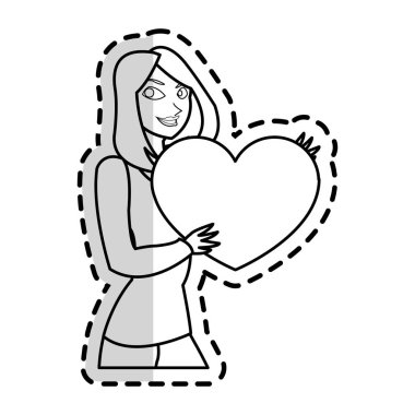 İzole kalp hediye ve kadın tasarımı