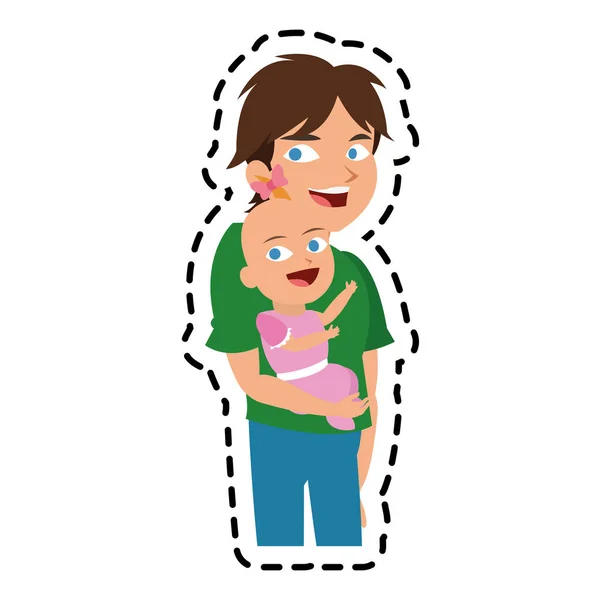 Isolerade baby och bror cartoon design — Stock vektor