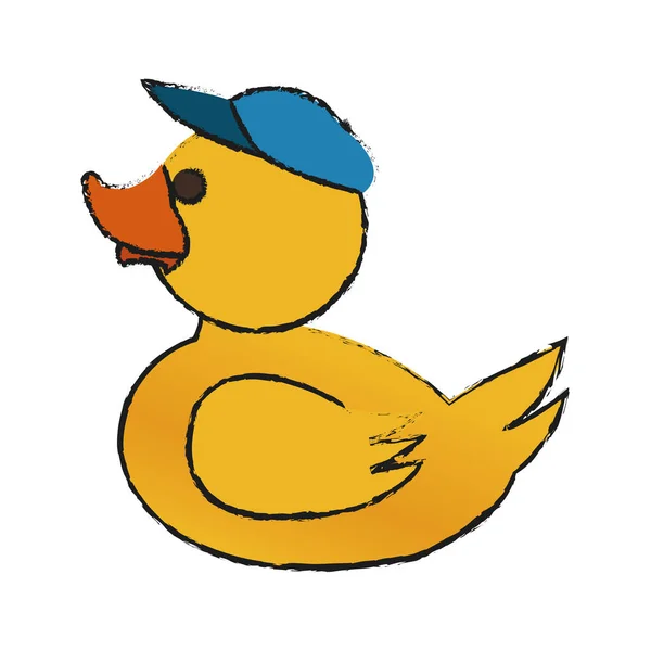 Design de desenhos animados de pato de brinquedo isolado —  Vetores de Stock