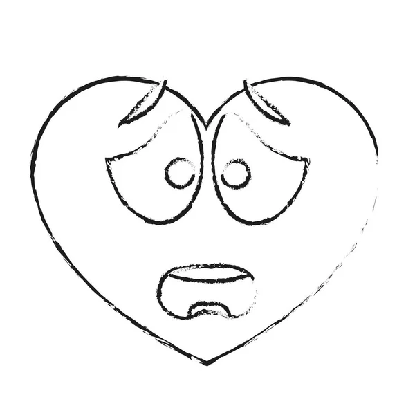 Isolato cuore disegno cartone animato — Vettoriale Stock