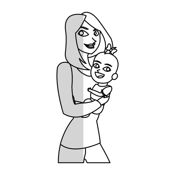 Isolierte Baby und Mutter Cartoon-Design — Stockvektor