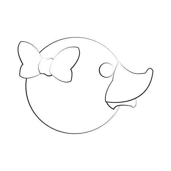 Design de desenhos animados de pato de brinquedo isolado — Vetor de Stock