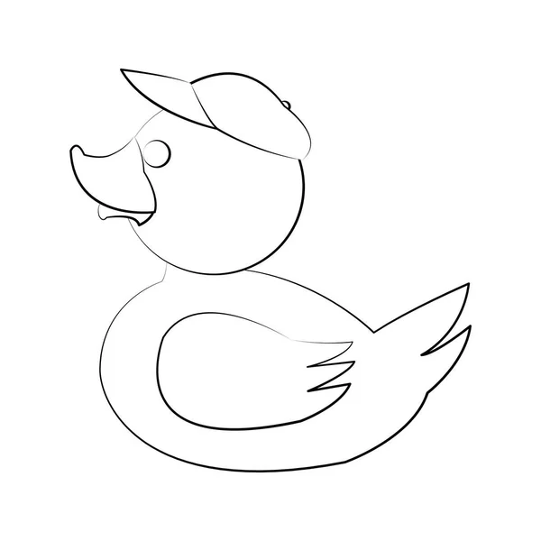 Design de desenhos animados de pato de brinquedo isolado — Vetor de Stock