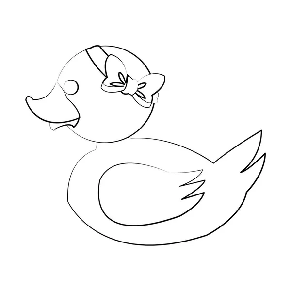 Diseño de dibujos animados de pato de juguete aislado — Vector de stock