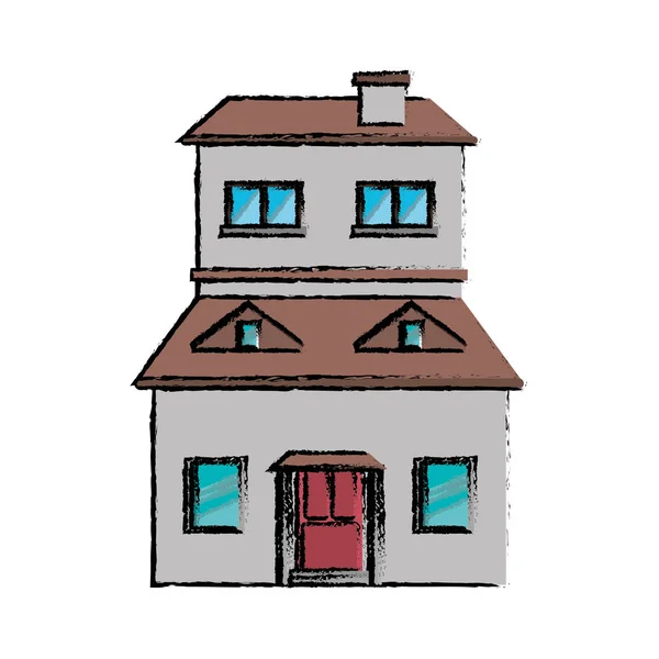 Dibujos animados casa familiar concepto exterior — Archivo Imágenes Vectoriales