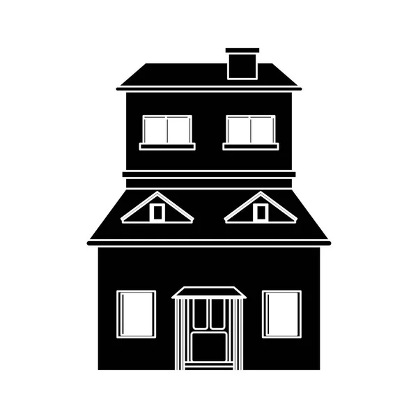 Concept extérieur de maison de famille dessin animé — Image vectorielle