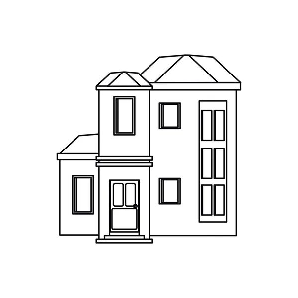 Dům městský drahé obrys — Stockový vektor