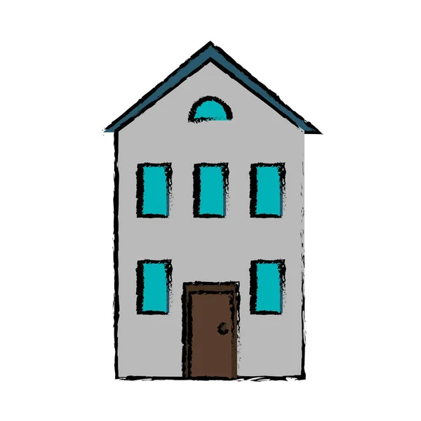 Desenho imobiliário casa de dois andares — Vetor de Stock