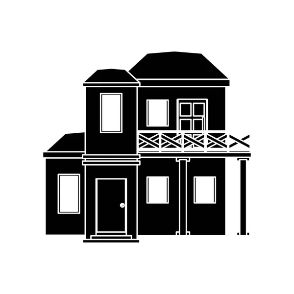 Piktogram dům s balkonem střecha — Stockový vektor