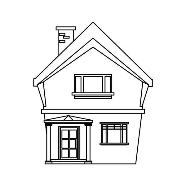 Zwei-Punkte-Perspektive Haus — Stockvektor © theohrm #7334441