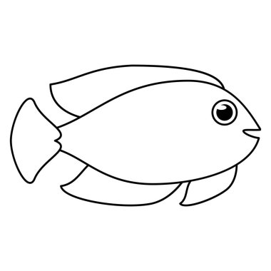 İzole balık hayvan karikatür tasarım