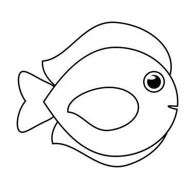 İzole balık hayvan karikatür tasarım