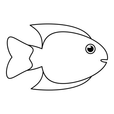 İzole balık hayvan karikatür tasarım