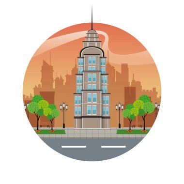 modern iş ofis günbatımı damgası oluşturma