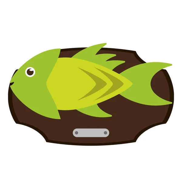 Desenhos animados animais de peixe sobre design de mesa — Vetor de Stock
