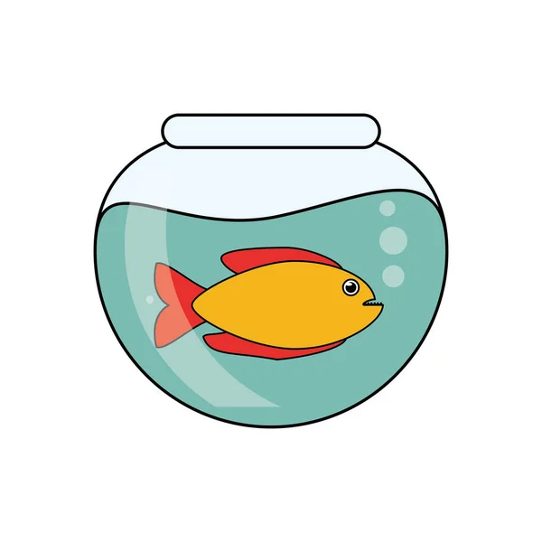 Fisk djur-tecknad serie inisde skål design — Stock vektor