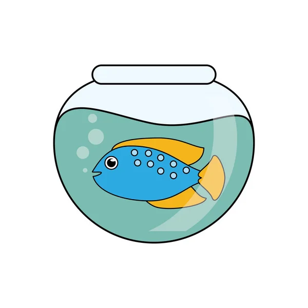 Fisk djur-tecknad serie inisde skål design — Stock vektor