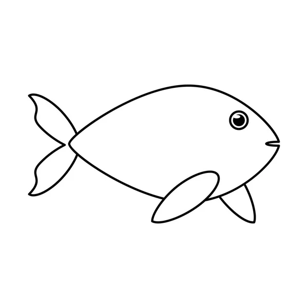 Desenho de desenhos animados de peixes isolados —  Vetores de Stock