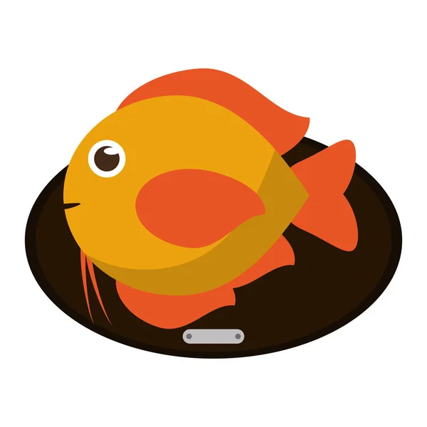 Fisch Tier Cartoon über Tisch Design — Stockvektor
