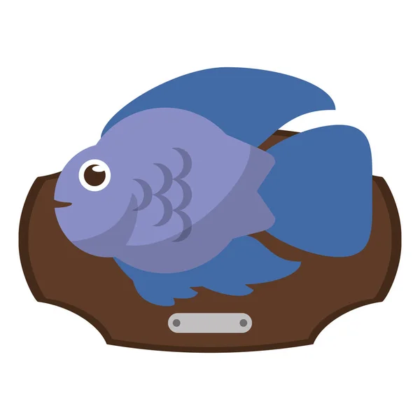 Dibujos animados de animales de pescado sobre diseño de mesa — Vector de stock