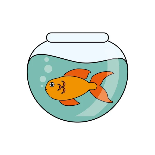 Poisson animal dessin animé intérieur bol design — Image vectorielle