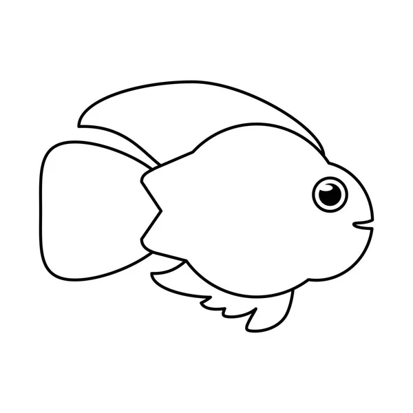 Desenho de desenhos animados de peixes isolados — Vetor de Stock