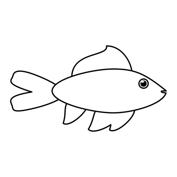Isolato pesce animale disegno del fumetto — Vettoriale Stock