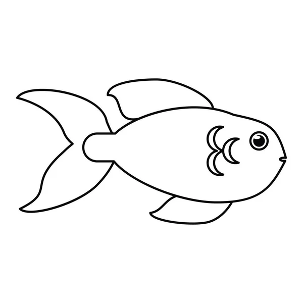 Απομονωμένα ψάρια σχεδιασμό των ζώων γελοιογραφία — Διανυσματικό Αρχείο