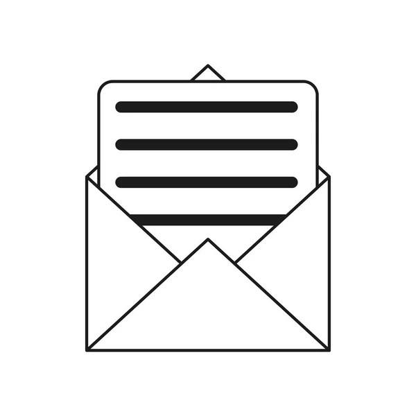 Sobre carta de papel esquema de correo electrónico — Vector de stock
