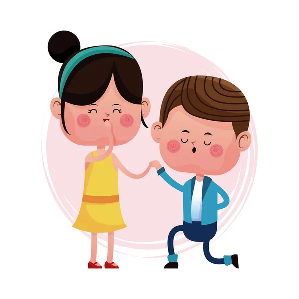 Pareja amor propuesta feliz — Vector de stock