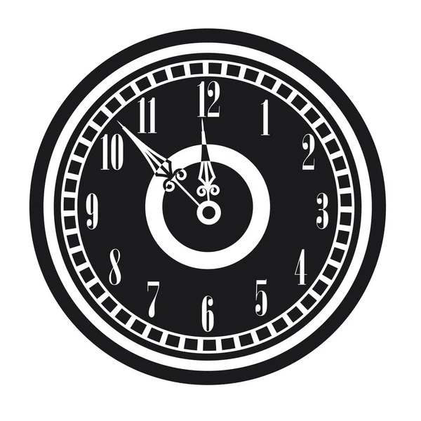 Escuro relógio vintage temporizador meia-noite ano novo — Vetor de Stock